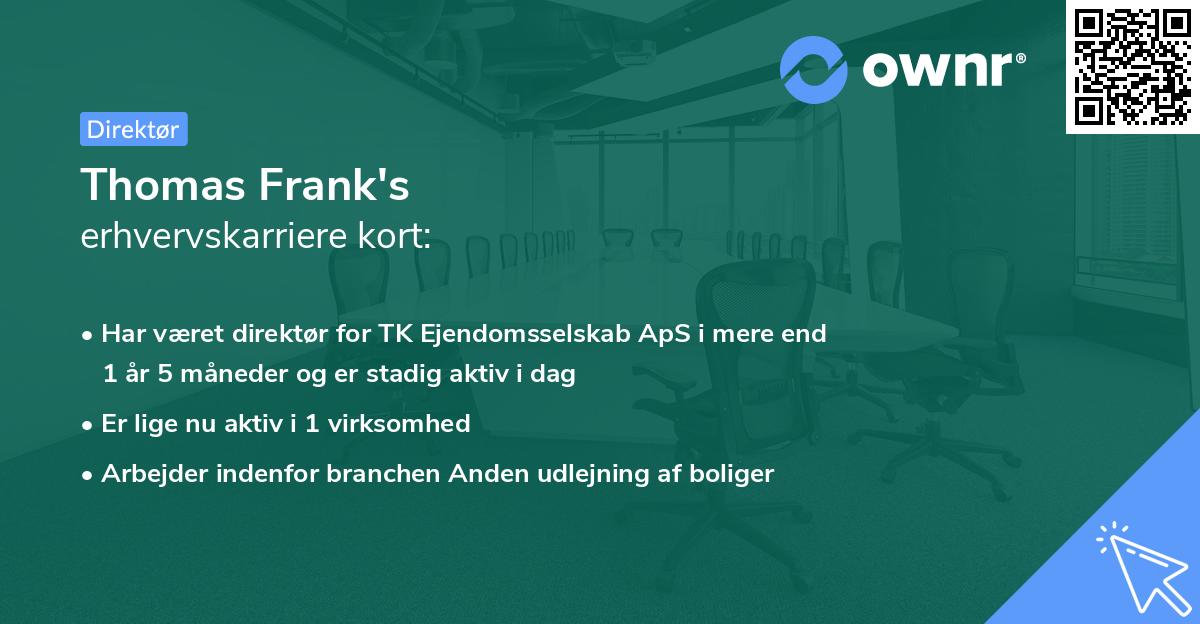 Thomas Frank's erhvervskarriere kort
