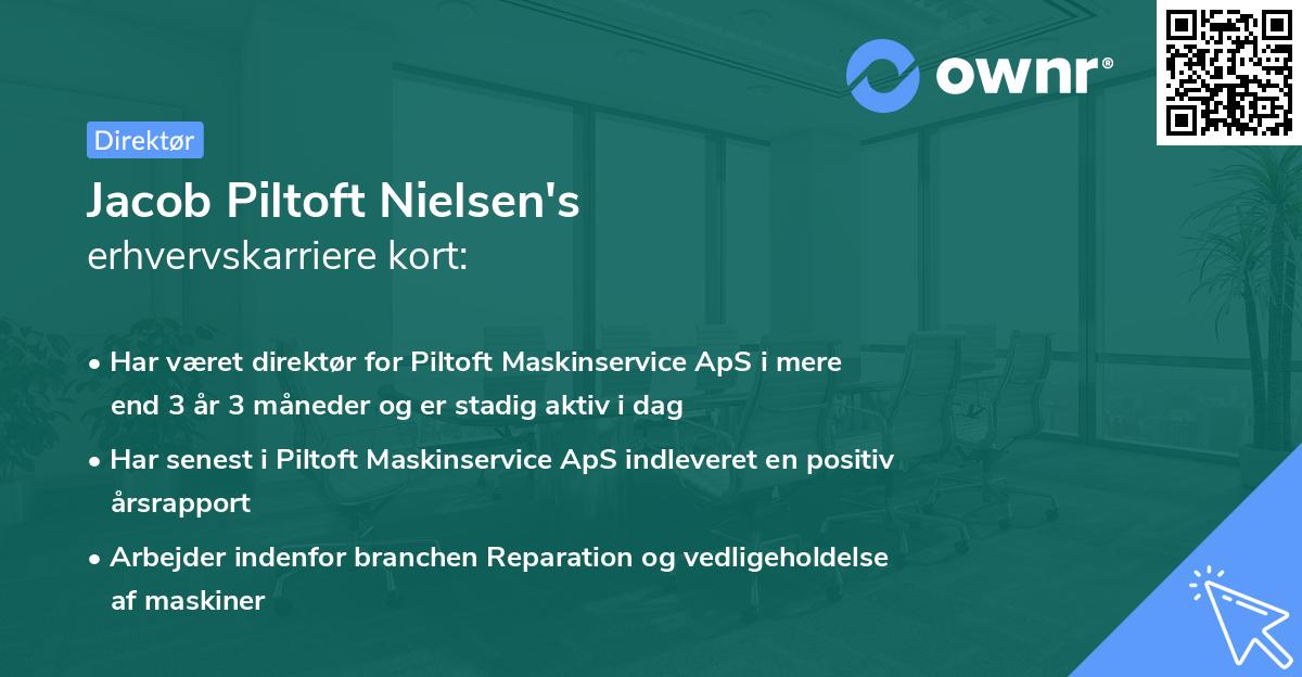 Jacob Piltoft Nielsen's erhvervskarriere kort