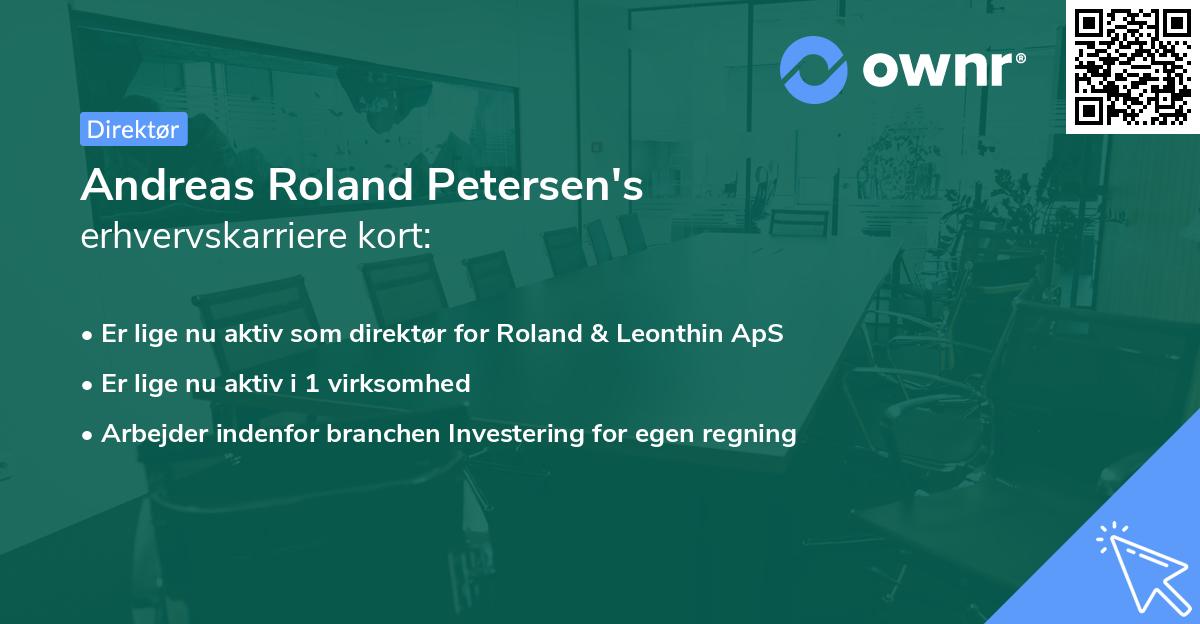 Andreas Roland Petersen's erhvervskarriere kort