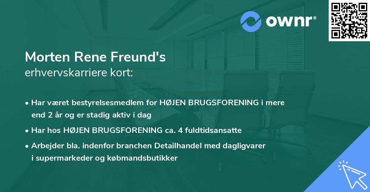 Morten Rene Freund's erhvervskarriere kort
