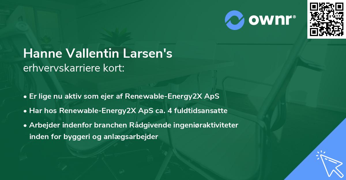 Hanne Vallentin Larsen's erhvervskarriere kort