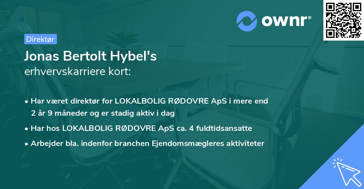 Jonas Bertolt Hybel's erhvervskarriere kort