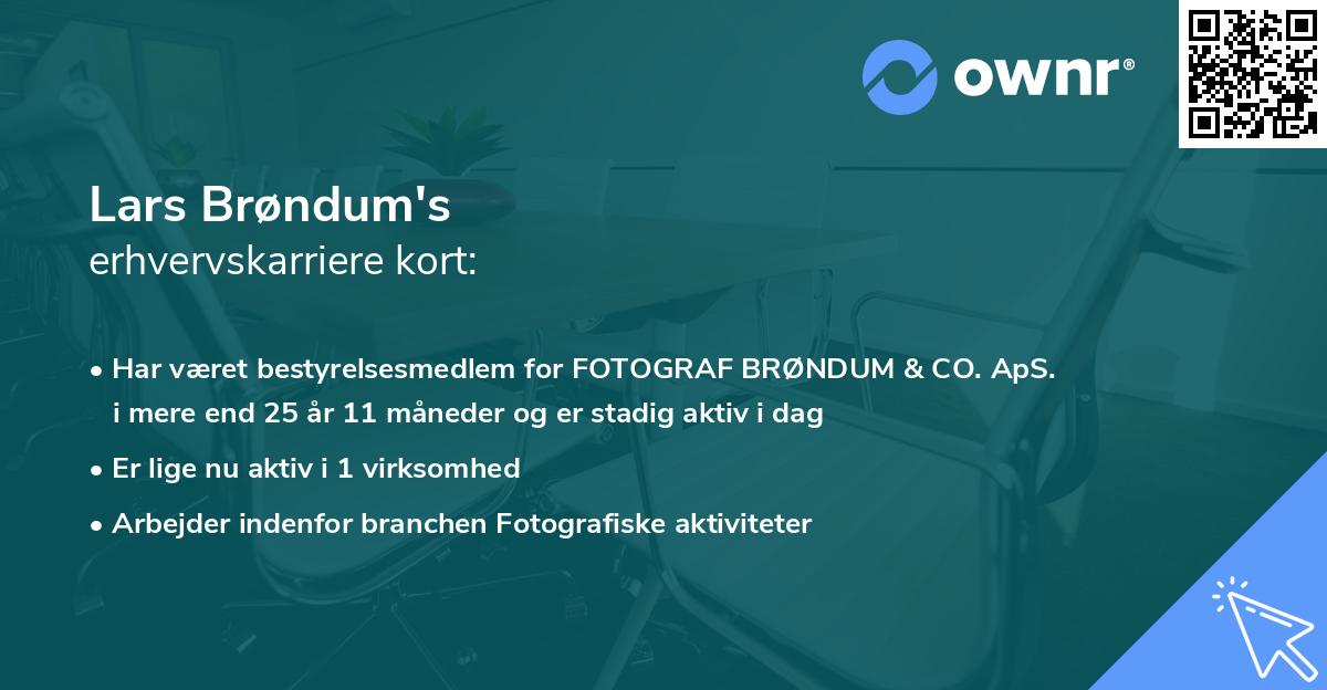 Lars Brøndum's erhvervskarriere kort