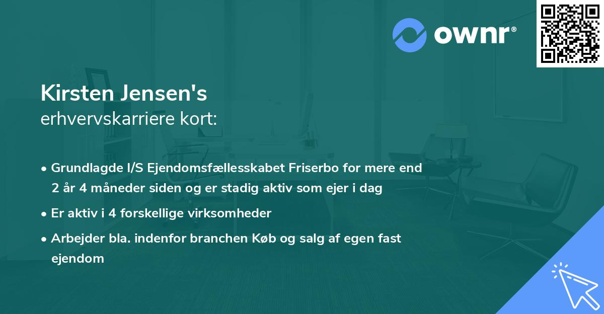 Kirsten Jensen's erhvervskarriere kort
