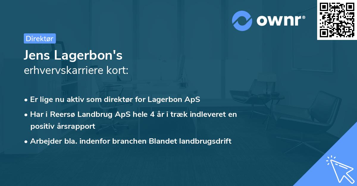 Jens Lagerbon's erhvervskarriere kort