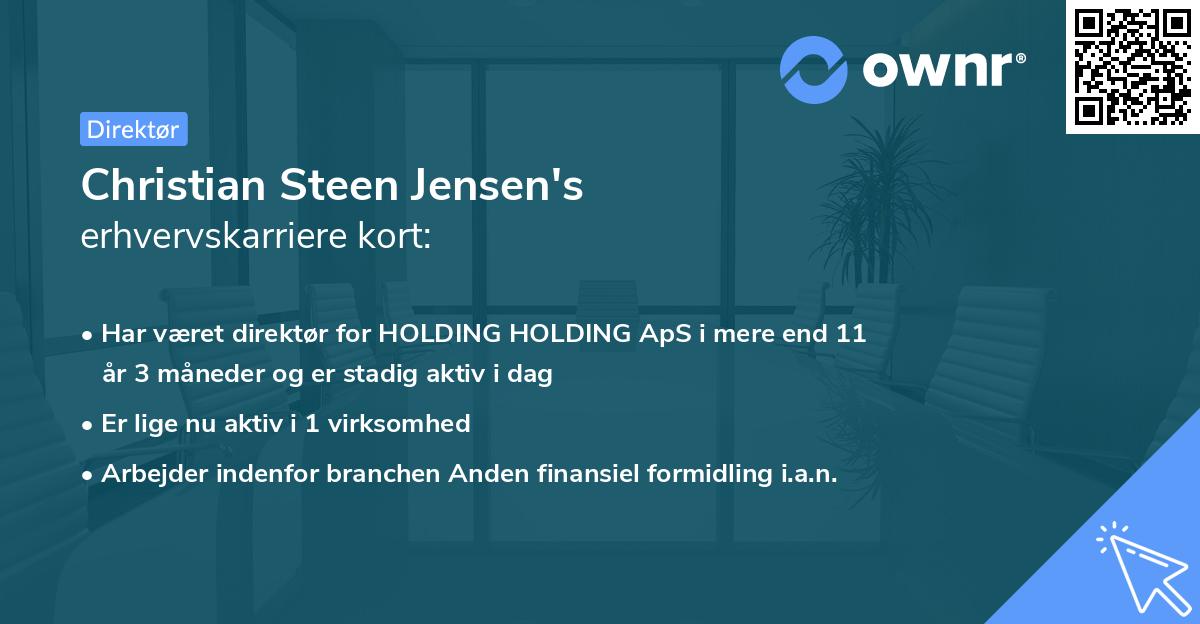 Christian Steen Jensen's erhvervskarriere kort