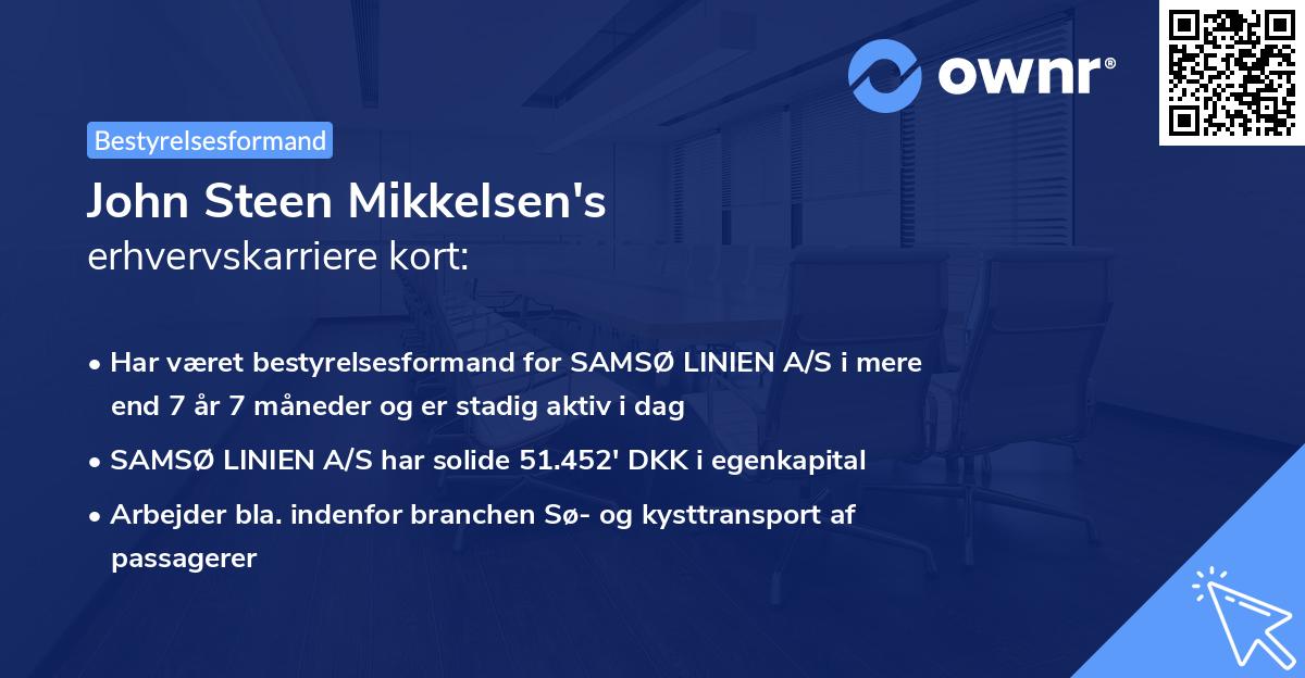 John Steen Mikkelsen's erhvervskarriere kort
