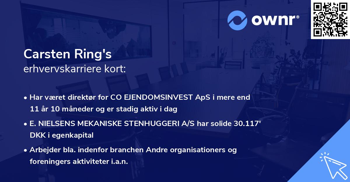 Carsten Ring's erhvervskarriere kort