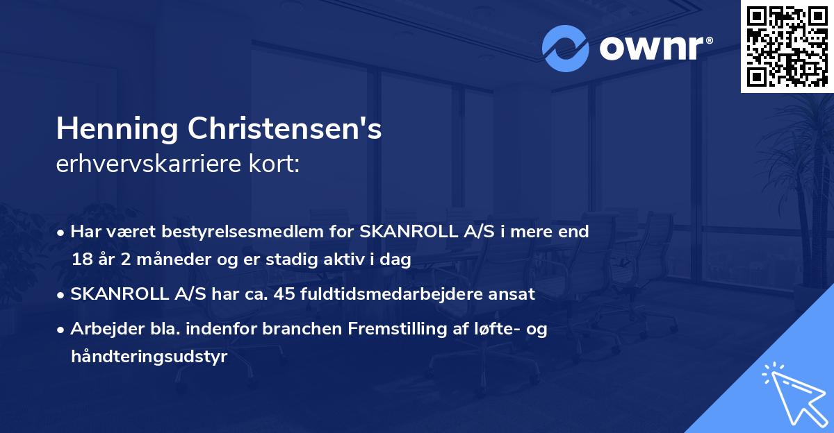 Henning Christensen's erhvervskarriere kort