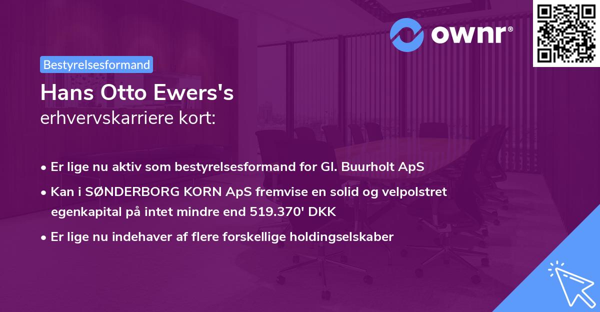 Hans Otto Ewers's erhvervskarriere kort