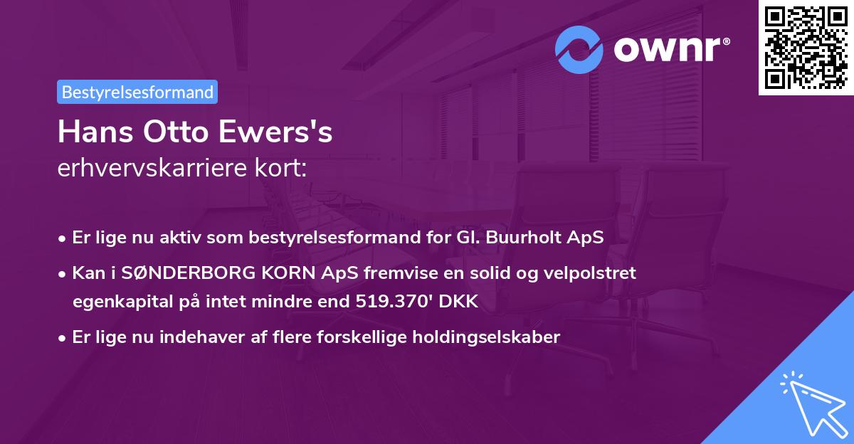 Hans Otto Ewers's erhvervskarriere kort