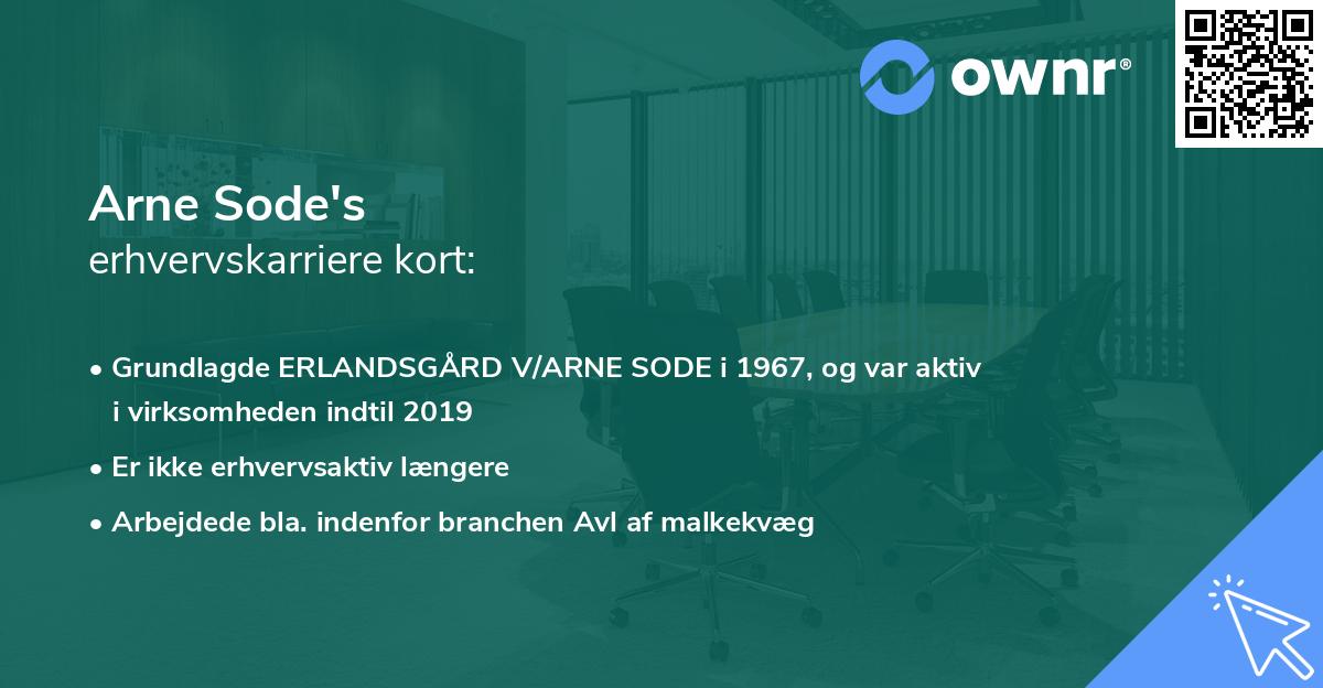 Arne Sode's erhvervskarriere kort