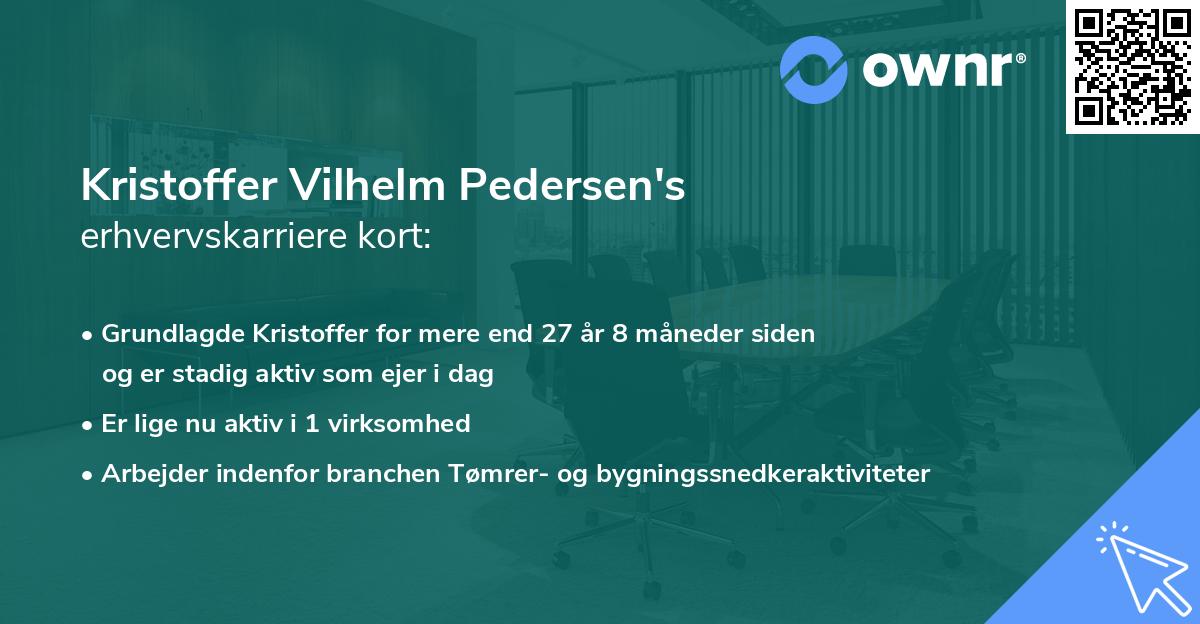 Kristoffer Vilhelm Pedersen's erhvervskarriere kort
