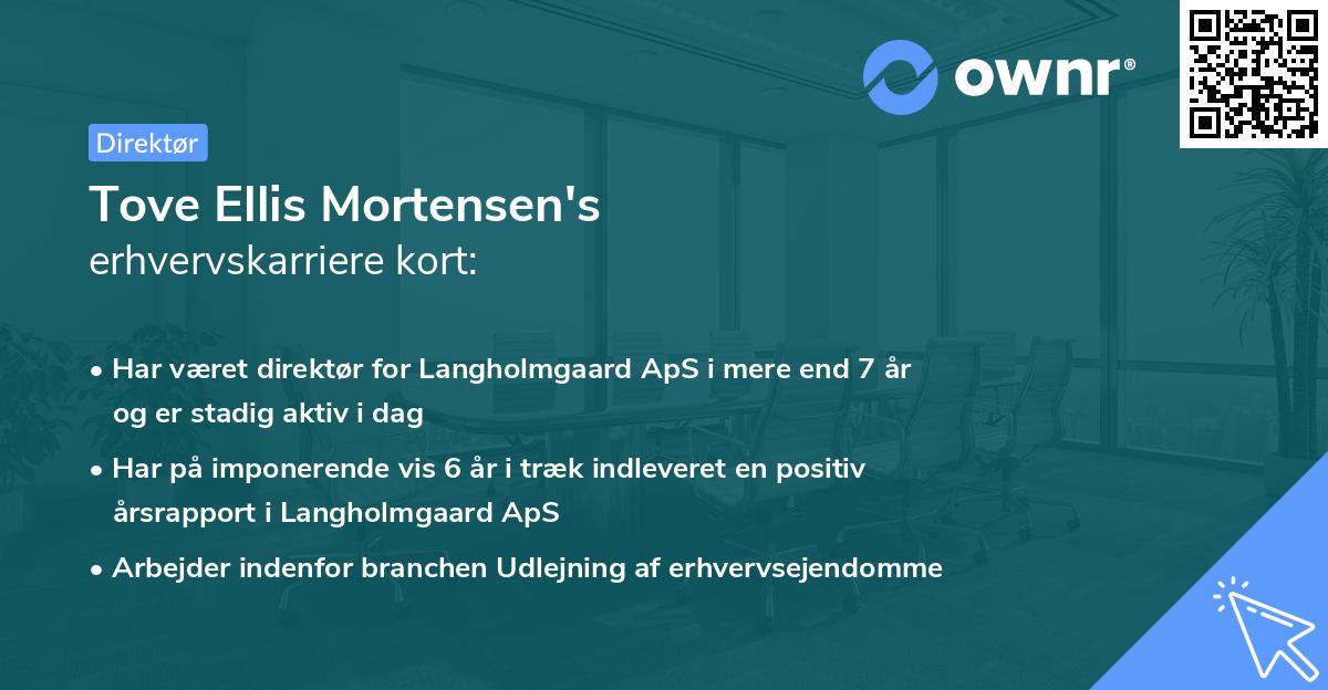 Tove Ellis Mortensen's erhvervskarriere kort