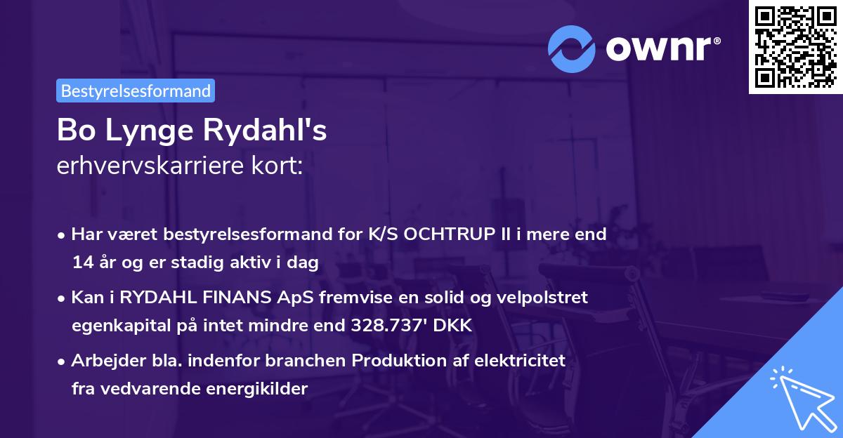 Bo Lynge Rydahl's erhvervskarriere kort
