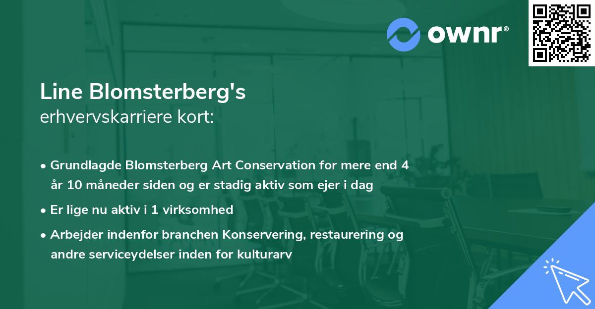 Line Blomsterberg's erhvervskarriere kort