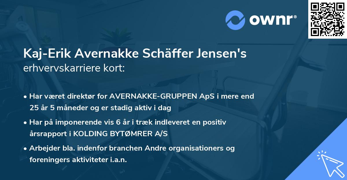 Kaj-Erik Avernakke Schäffer Jensen's erhvervskarriere kort