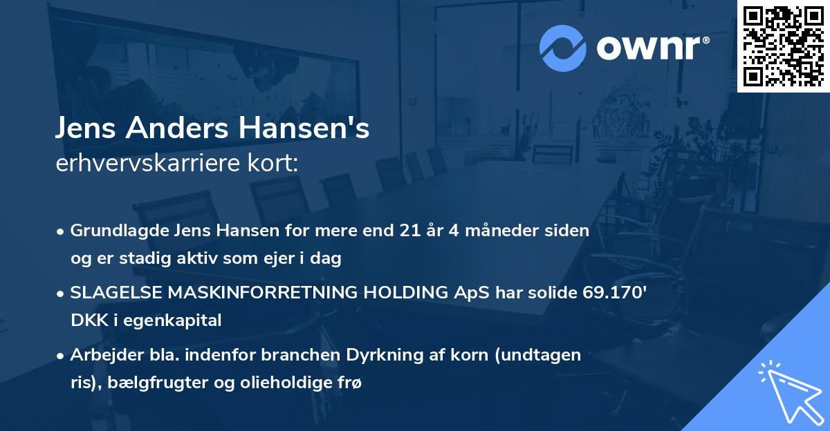 Jens Anders Hansen's erhvervskarriere kort