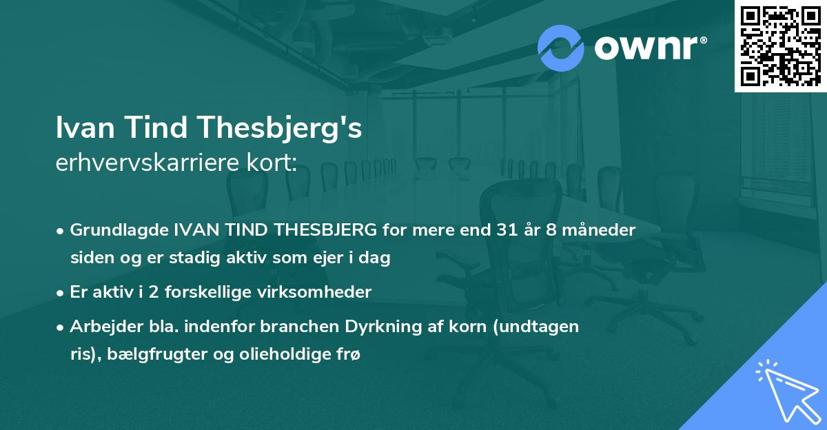 Ivan Tind Thesbjerg's erhvervskarriere kort