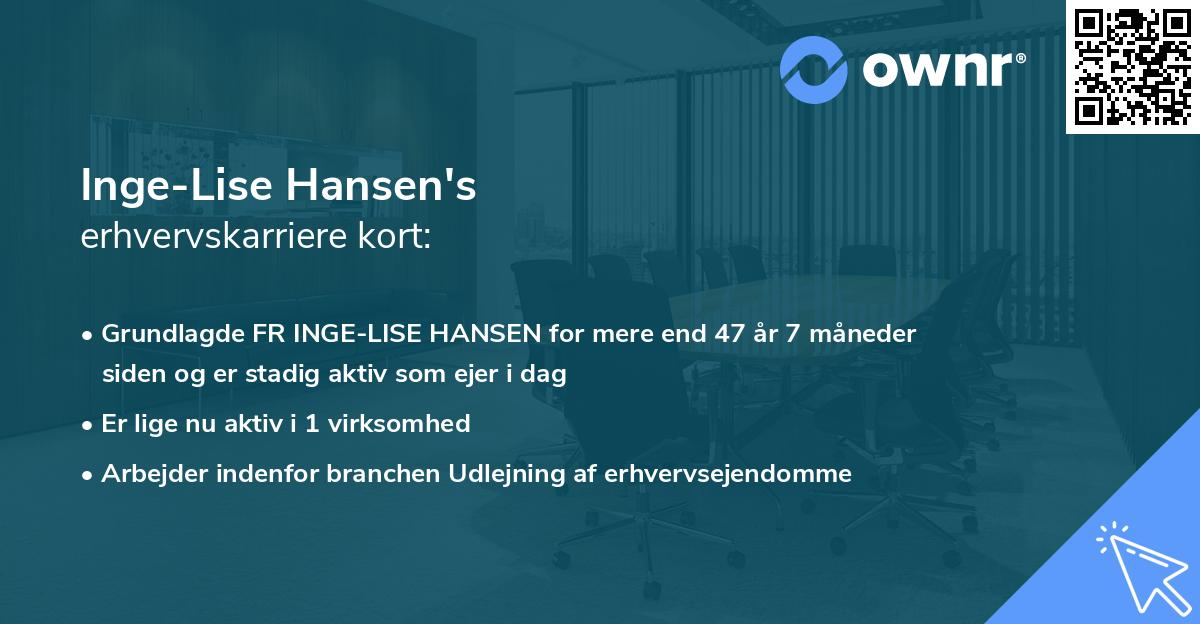 Inge-Lise Hansen's erhvervskarriere kort