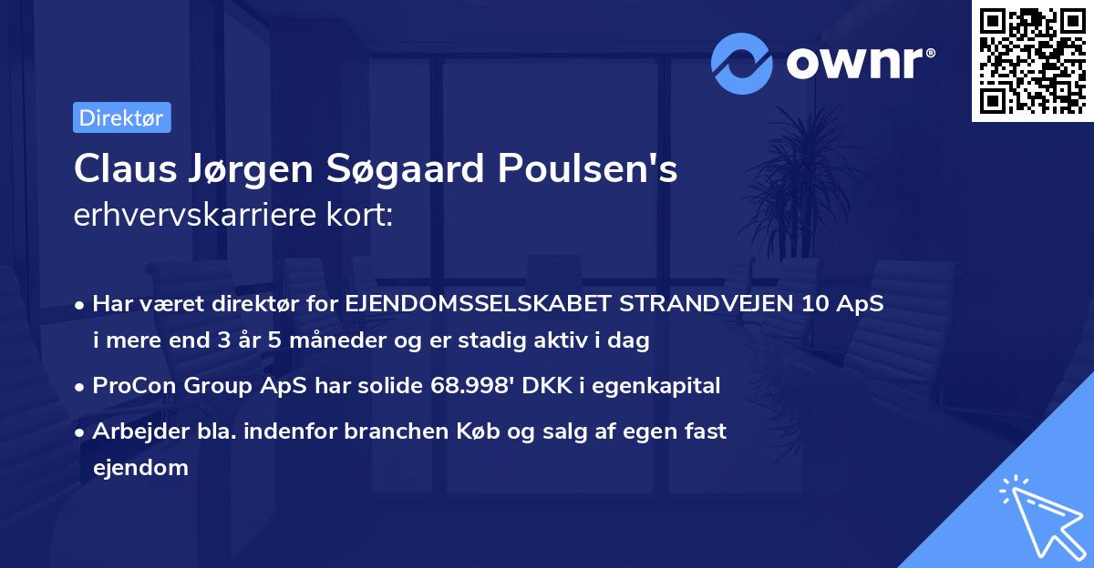 Claus Jørgen Søgaard Poulsen's erhvervskarriere kort