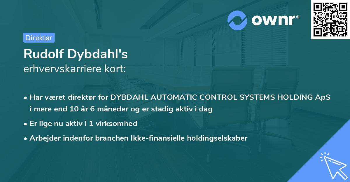 Rudolf Dybdahl's erhvervskarriere kort