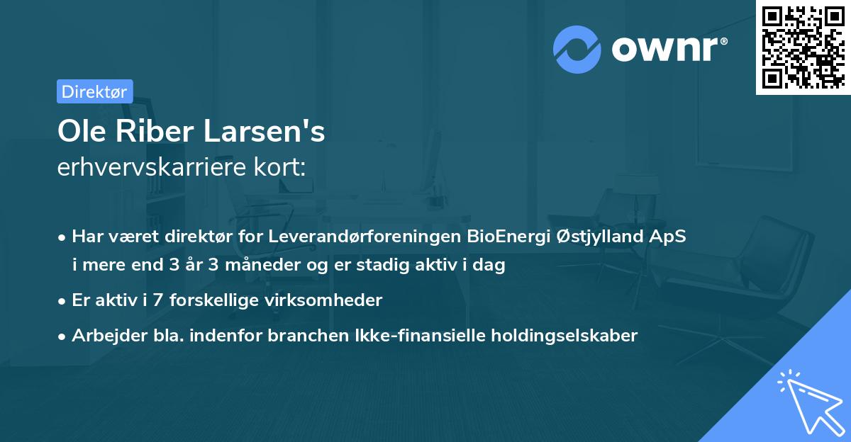 Ole Riber Larsen's erhvervskarriere kort