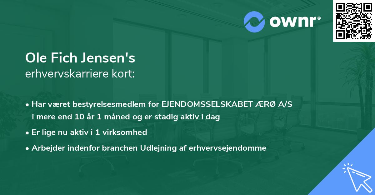 Ole Fich Jensen's erhvervskarriere kort