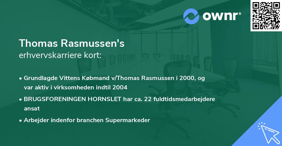 Thomas Rasmussen's erhvervskarriere kort