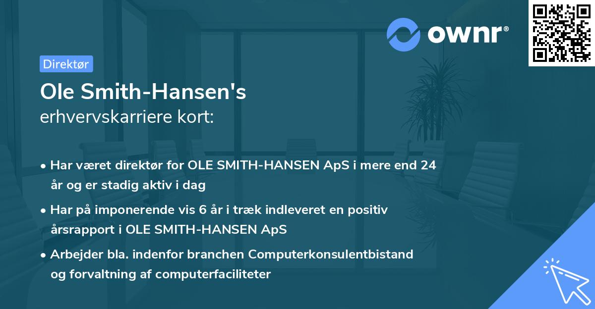 Ole Smith-Hansen's erhvervskarriere kort