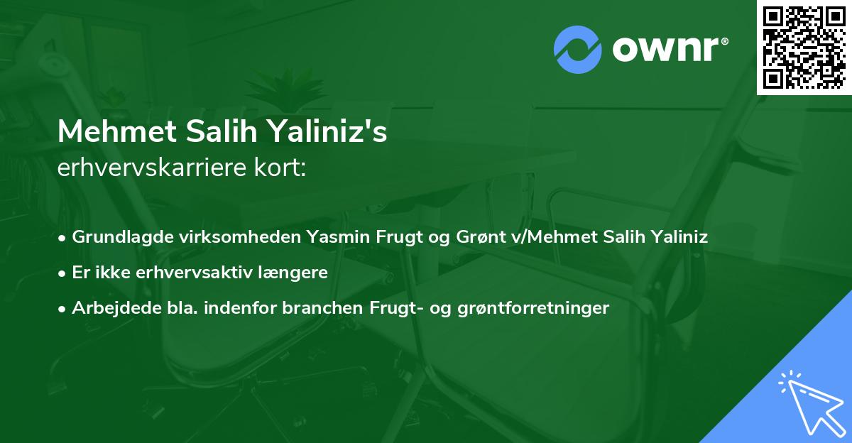 Mehmet Salih Yaliniz's erhvervskarriere kort