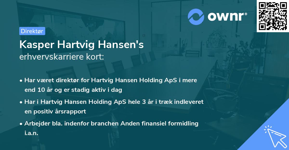 Kasper Hartvig Hansen's erhvervskarriere kort