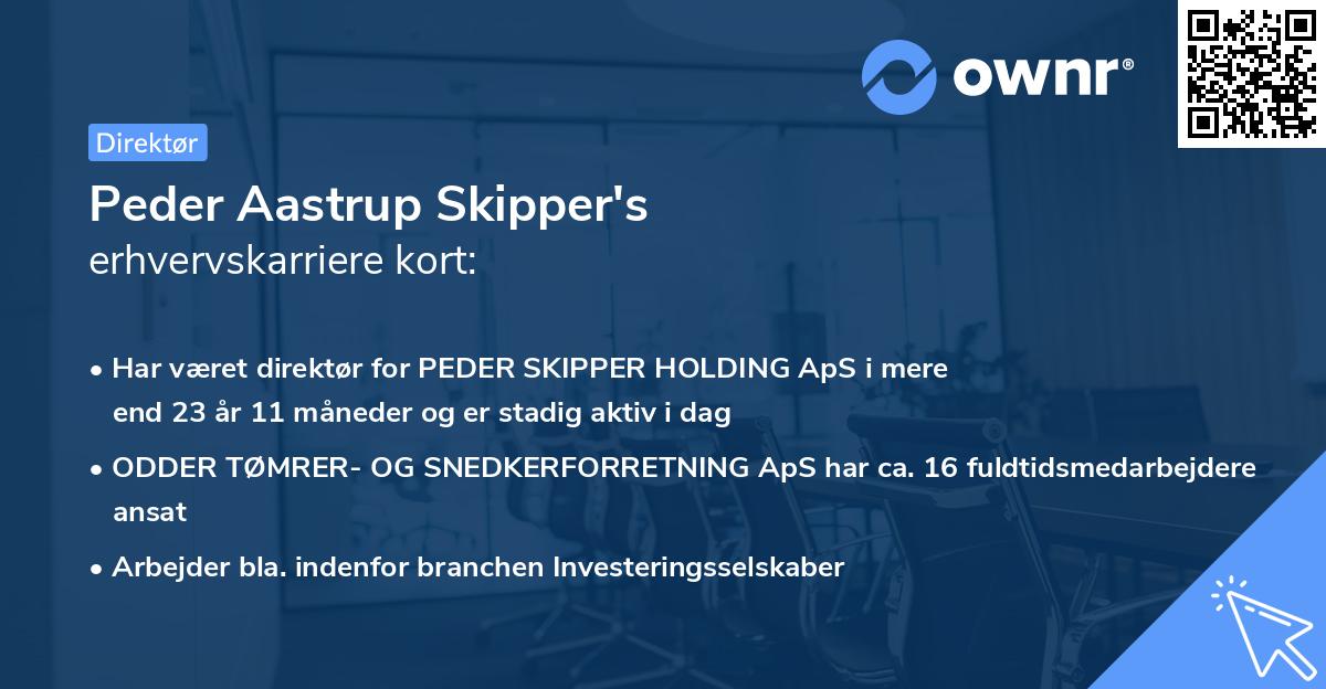 Peder Aastrup Skipper's erhvervskarriere kort