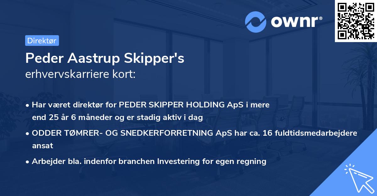Peder Aastrup Skipper's erhvervskarriere kort