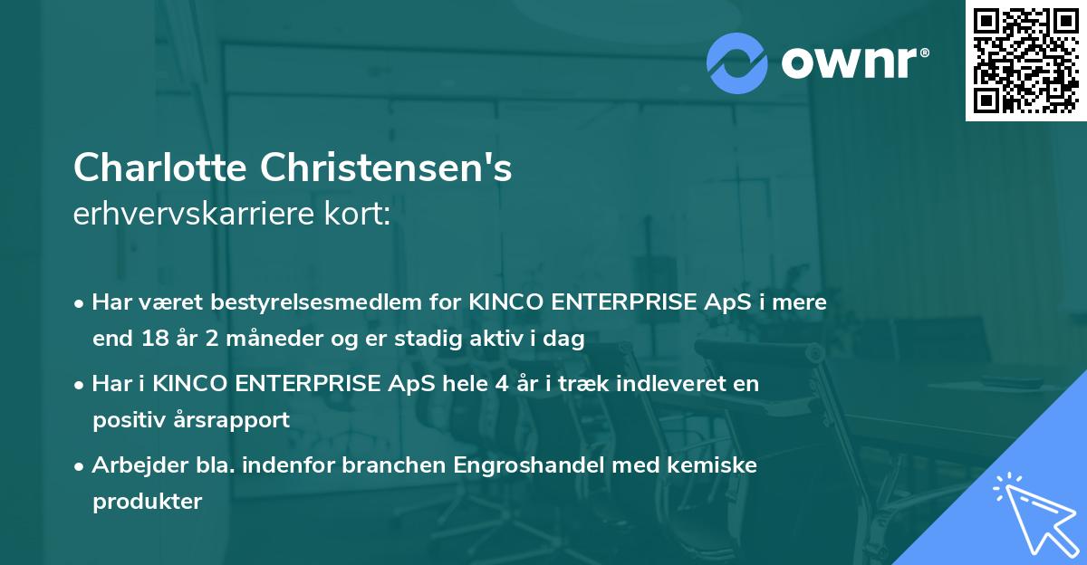 Charlotte Christensen's erhvervskarriere kort