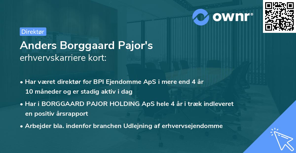 Anders Borggaard Pajor's erhvervskarriere kort