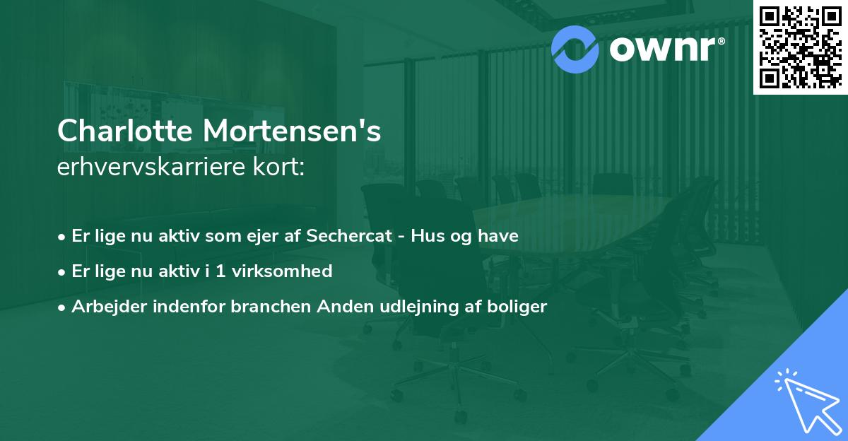 Charlotte Mortensen's erhvervskarriere kort