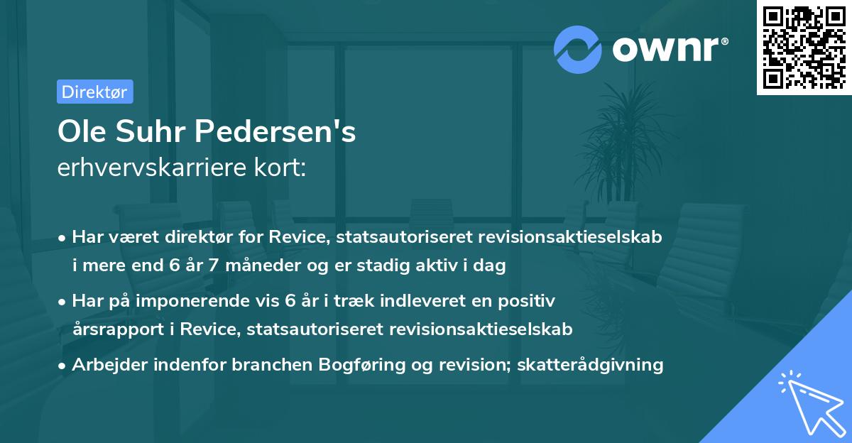 Ole Suhr Pedersen's erhvervskarriere kort