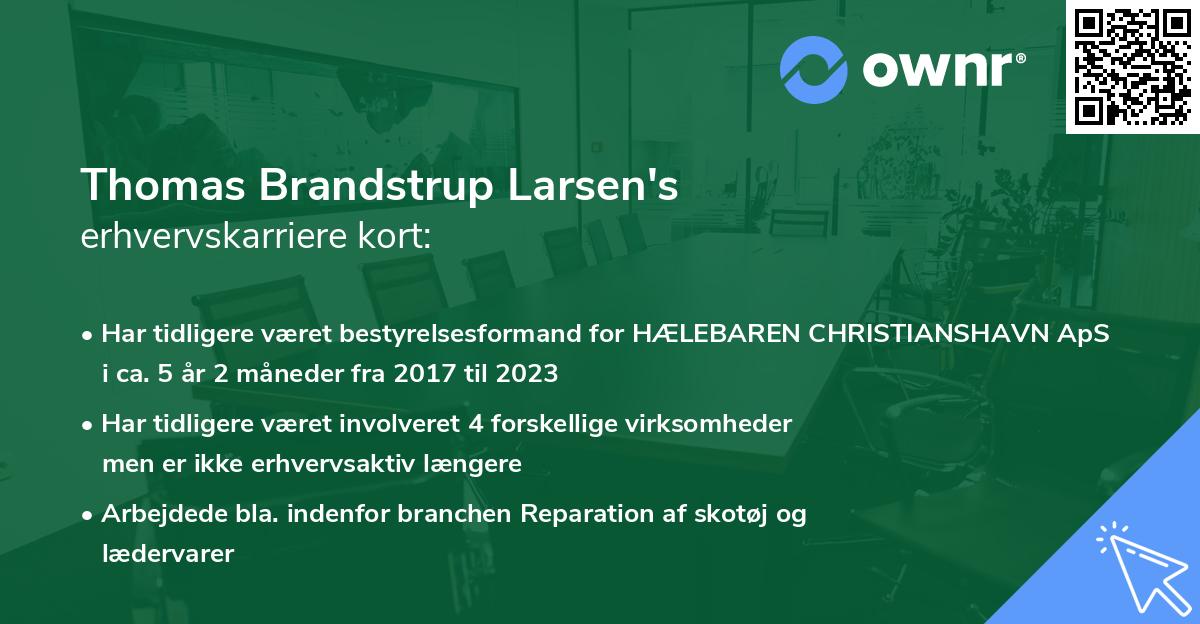 Thomas Brandstrup Larsen's erhvervskarriere kort