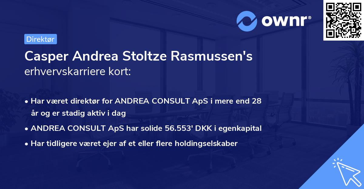 Casper Andrea Stoltze Rasmussen's erhvervskarriere kort