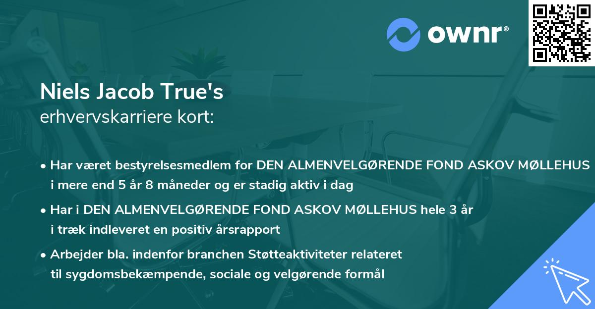Niels Jacob True's erhvervskarriere kort