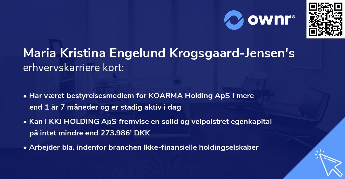 Maria Kristina Engelund Krogsgaard-Jensen's erhvervskarriere kort