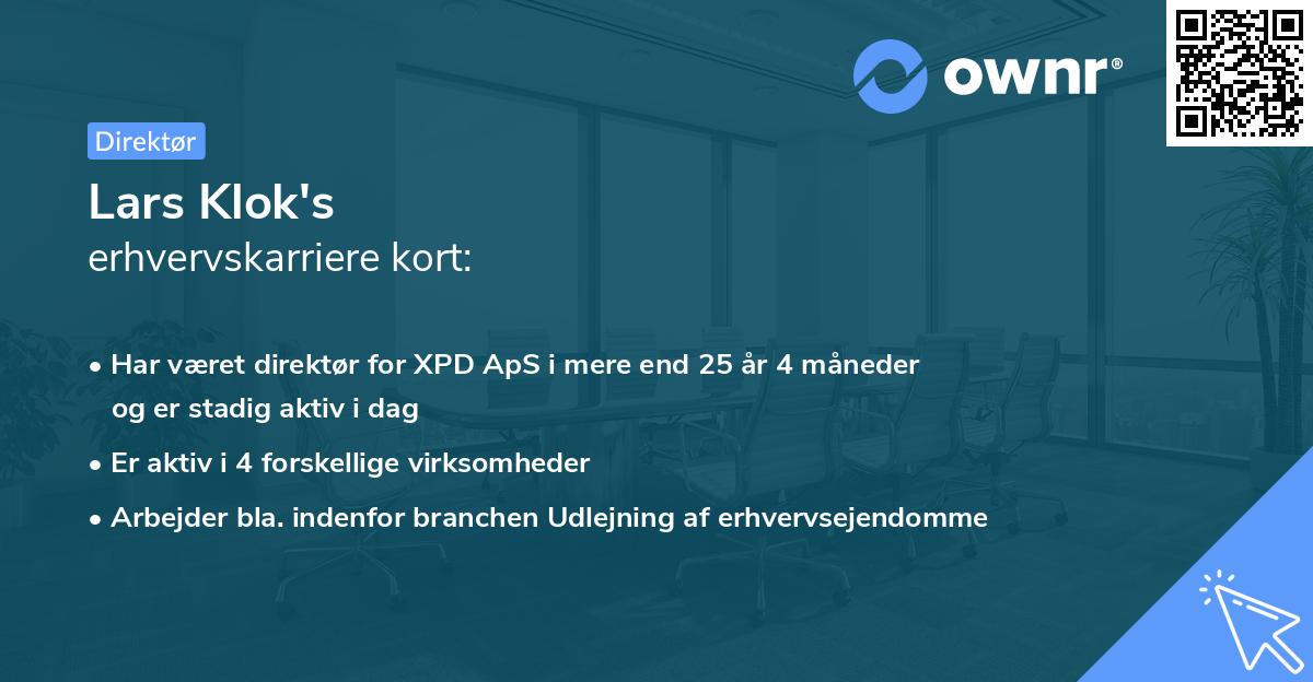 Lars Klok's erhvervskarriere kort