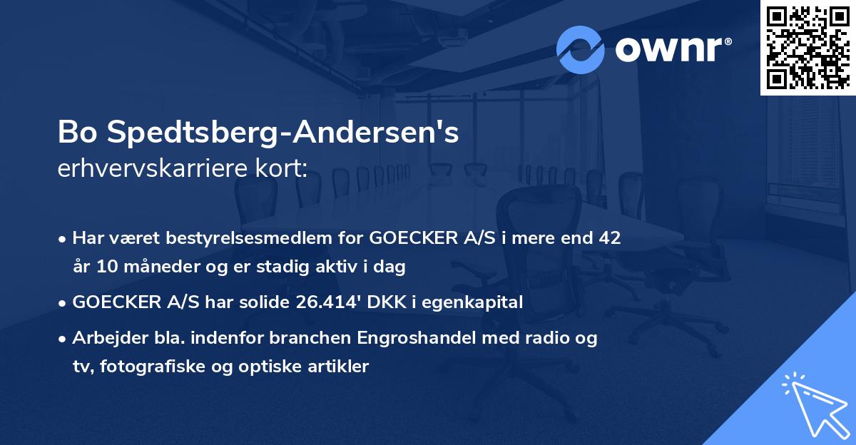 Bo Spedtsberg-Andersen's erhvervskarriere kort