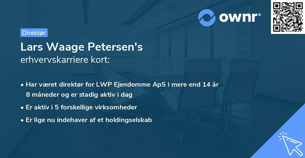 Lars Waage Petersen's erhvervskarriere kort