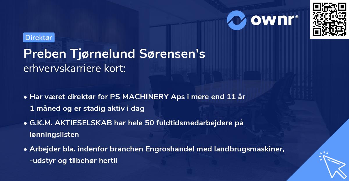 Preben Tjørnelund Sørensen's erhvervskarriere kort