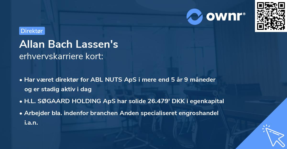Allan Bach Lassen's erhvervskarriere kort