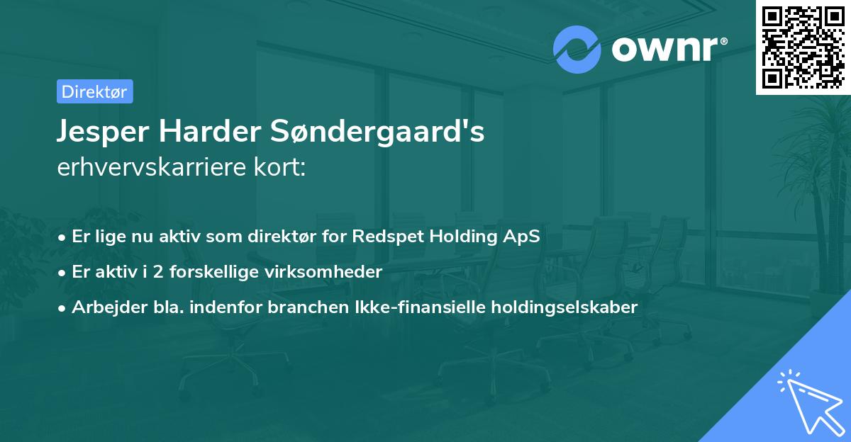 Jesper Harder Søndergaard's erhvervskarriere kort