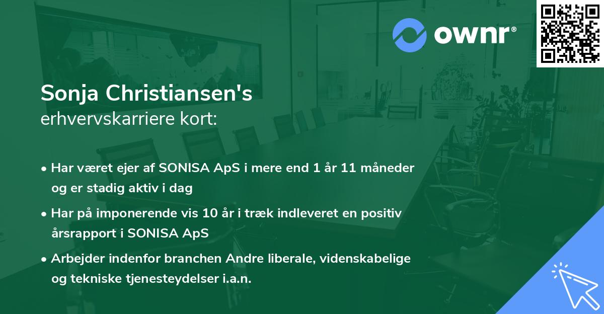 Sonja Christiansen's erhvervskarriere kort