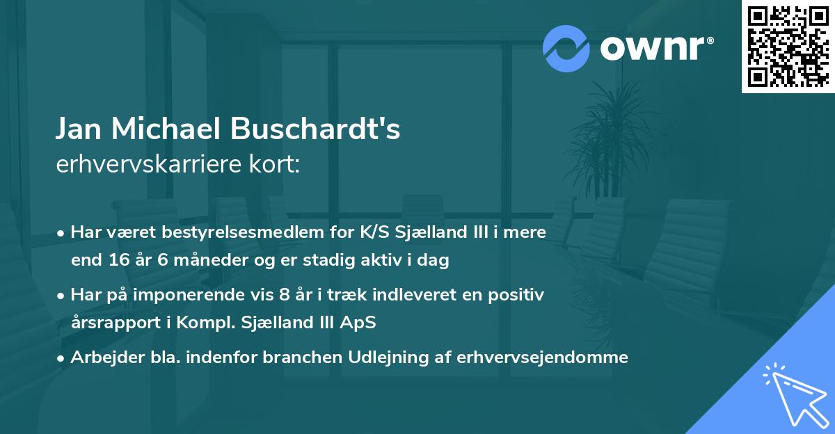 Jan Michael Buschardt's erhvervskarriere kort